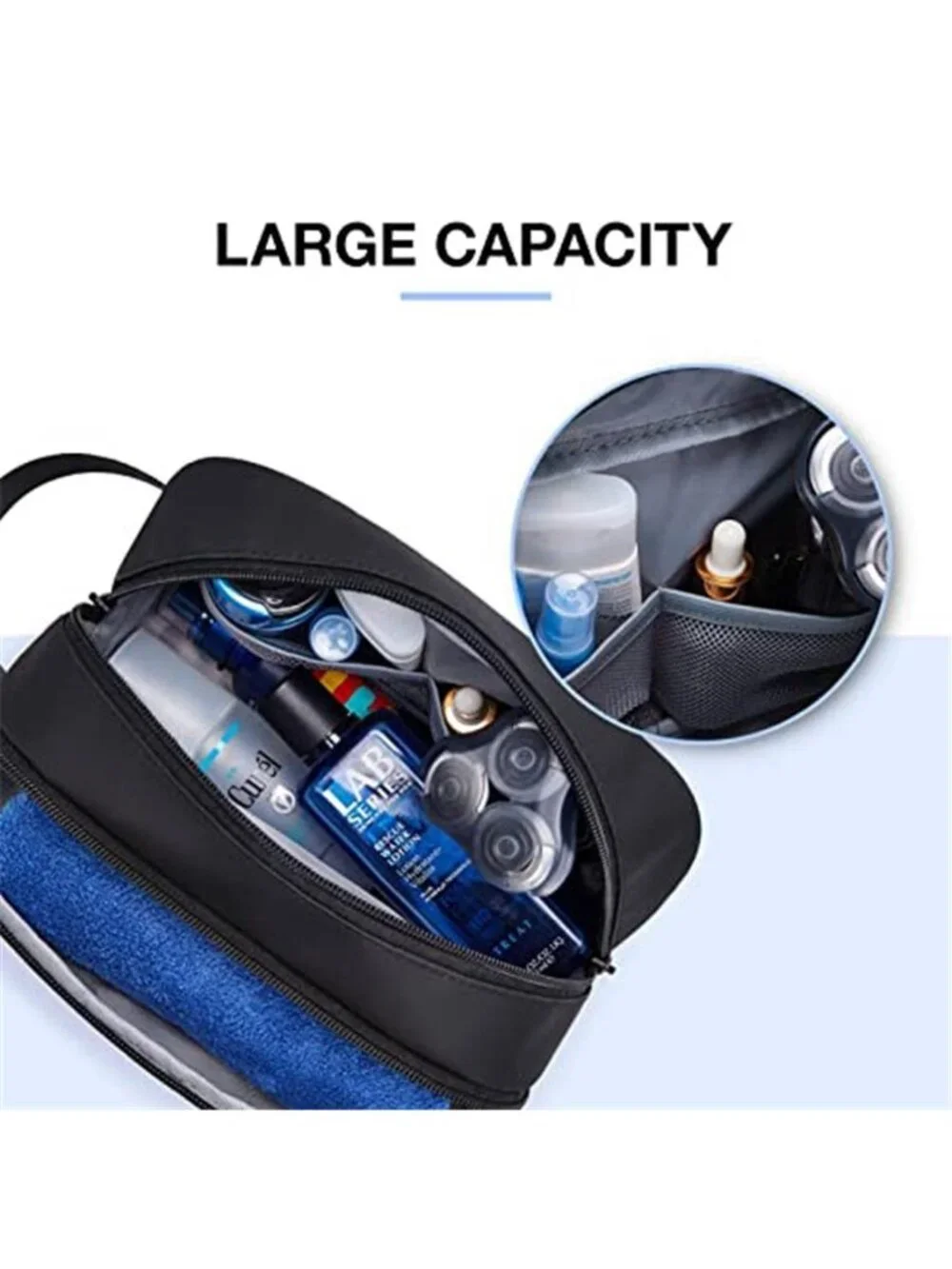Mens Toiletry Bag Travel Shaving Dopp Kit Water Resistant Bathroom Organizer